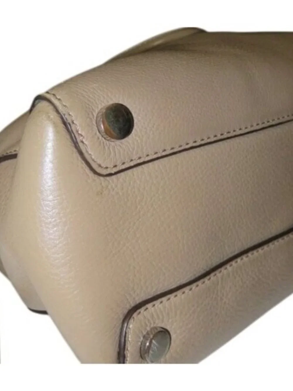 Michael Kors Tan Pebbled Leather Tote Crossbody Handbag Satchel with lock